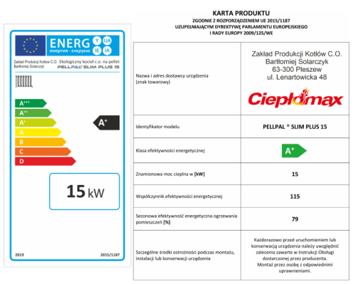 Pellpal Slim Plus 15kW karta produktu i etykieta energetyczna.png