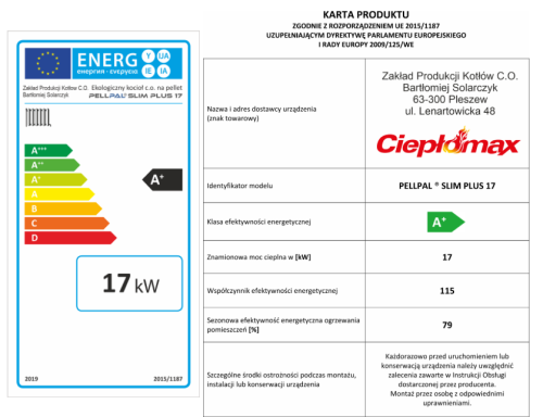 Pellpal Slim Plus 17kW karta produktu i etykieta energetyczna.png